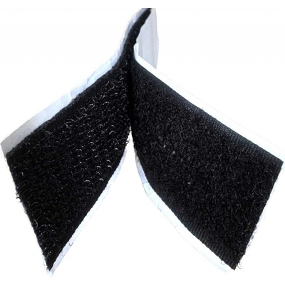 Pásek na suchý zip s lepidlem černý 2x10 cm, šířka 20 mm