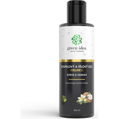 Green idea Wellness Kokos a vanilka v mandlovém oleji koupelový a tělový olej 200 ml