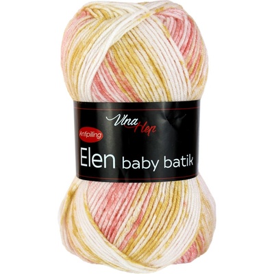 Vlna - Hep příze Elen baby batik 5119 bílá, žlutá, růžová