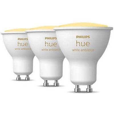 Philips Смарт сет димируеми LED лунички Philips Hue White Ambiance, 3 бр. , 4.2W, 400 lm, GU10, 2100-6500K (12NC929003666703)