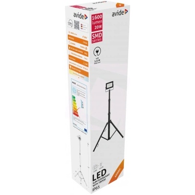 Avide Led ПРОЖЕКТОР avide 20w+СТАТИВ arfflnw 2000lm 4000k ip65 (070915)