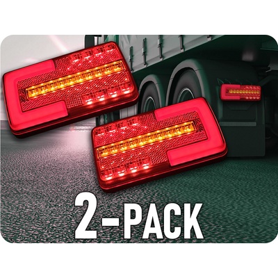 KAMAR LED zadné svetlo 12/24V, 4 funkcie/2-PACK! [L2301]