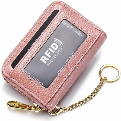 Kožená peňaženka s ochranou RFID ružová