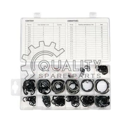 Pojistné kroužky INTERNAL sada 300ks, R1-R19, pr. 3 -32mm Yato YT-06881
