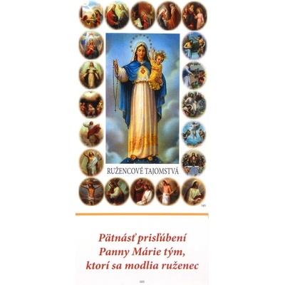 Záložka: Pätnásť prisľúbení Panny Márie tým, ktorí sa modlia ruženec