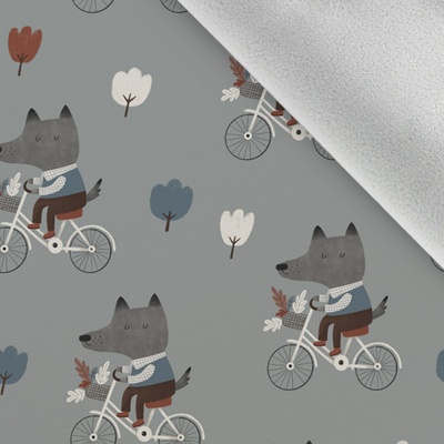 Softshell zimný vlk na bicykli