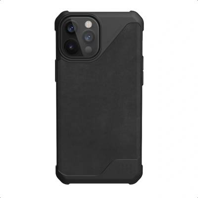 Urban Armor Gear Gear Metropolis LT Supple Italian Leather (LTHR) - удароустойчив хибриден (естествена кожа и TPU) кейс за iPhone 12 Pro Max (черен)