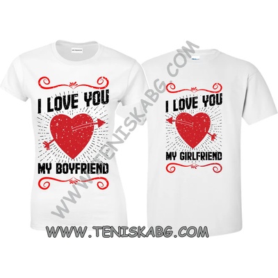 Fruit of the Loom Тениска с щампа - I love you couple