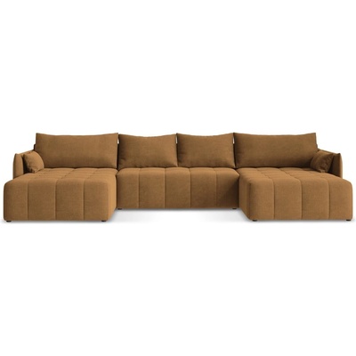 makamii Теракотен разтегателен ъглов диван с място за съхранение (U форма) Moku - Makamii (MOKU_UF_41_P1_C3)