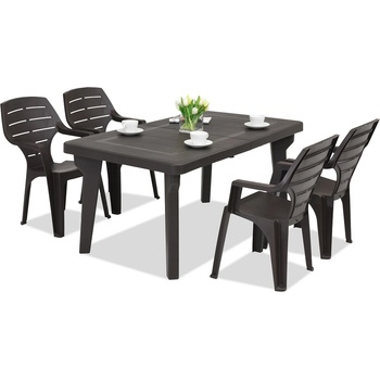 BICA Градинска мебел Bergen/Marne за 4 души Бика кафява (BC437BR + 4xBC27BR)