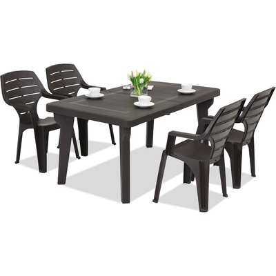 BICA Градинска мебел Bergen/Marne за 4 души Бика кафява (BC437BR + 4xBC27BR)