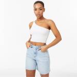 Jack Wills One Shoulder Shirred Top - Vintage White