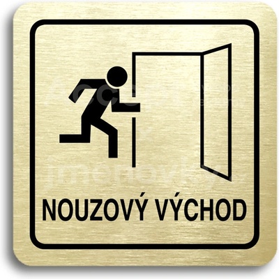ACCEPT Piktogram nouzový východ II - zlatá tabulka - černý tisk