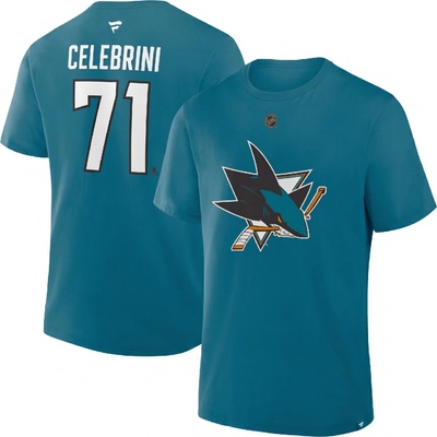 Fanatics pánské tričko San Jose Sharks NHL Macklin Celebrini #71 Authentic Stack Name and Number T-Shirt Teal – Hledejceny.cz