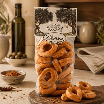 Chironi Taralli ’Nduja Piccante pikantné talianske taralli s ’Ndujou 200 g