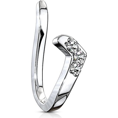 Šperky4U falešný piercing do nosu s kamínky klips NF0013-C