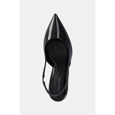 Calvin Klein Кожени обувки с тънък ток Calvin Klein HEEL SLINGBACK PUMP 70 SAFF LTH в черно HW0HW02068 (HW0HW02068)