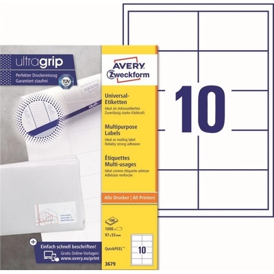 Avery Zweckform 3679 Samolepící etikety 97x55mm 1000 ks bílá