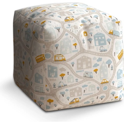 Sablio Taburet Cube Cestičky s dopravou - 60x60x60 cm
