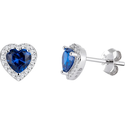 Preciosa pôvabné strieborné náušnice srdiečka so zirkónmi Velvet Heart 5371 68