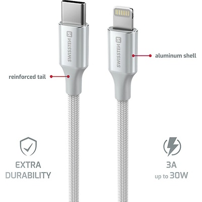 Swissten 71529204 USB-C / Lightning, 1,5m, bílý
