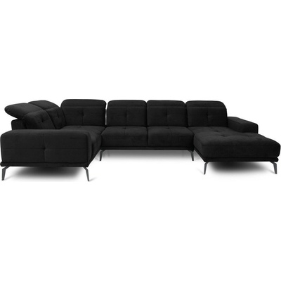 Eltap Черен кадифен ъглов диван (ляв ъгъл U форма) Neviro - ELTAP (CO-NEV-LT-10LU)