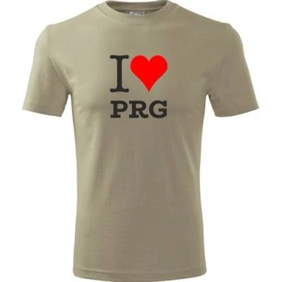 Tričko I love PRG khaki