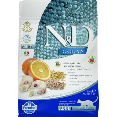 N&D OCEAN CAT LG Adult Codfish & Orange 300 g