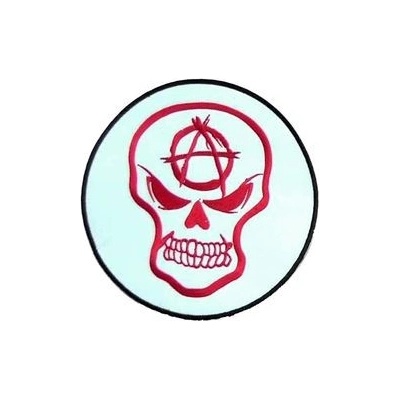 Nášivka velká - Lebka anarchy červeno-černá