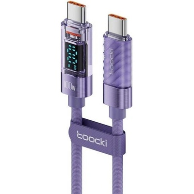 Toocki TQ-X36 nabíjecí a datový USB-C na USB-C 1m fialový