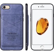 Púzdro Taokkim ochranné z PU kože s kapsou v retro štéle iPhone 7 Plus / 8 Plus - modré