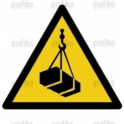 Grafiko | POZOR na Zavěšené břemeno - Materiál podlahová fólie, Rozměr délka strany 400 mm