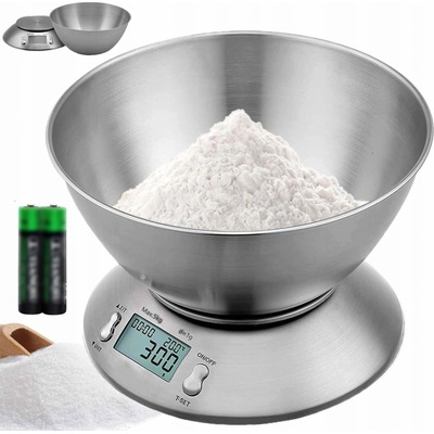Bedee Digitální kuchyňská váha stříbrná/šedá 5 kg