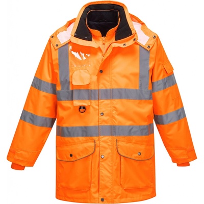 Portwest RT27 HI VIS TRAFFIC RIS reflexná bunda 7v1 Fluorescenčno oranžová