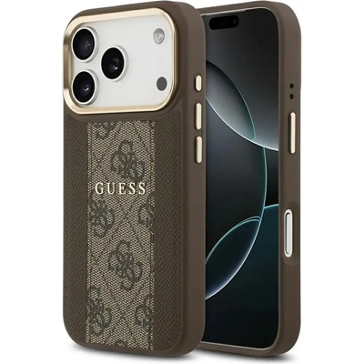GUESS Калъф Guess 4G Stripe MagSafe за iPhone 17 Pro - кафяв (3666339520496)