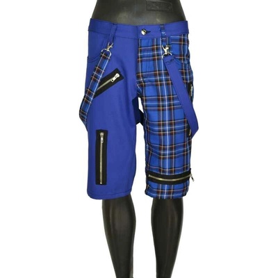 Punk kraťasy TM. MODRÁ + TM. MODRÁ KOSTKA ZIPY pánské
