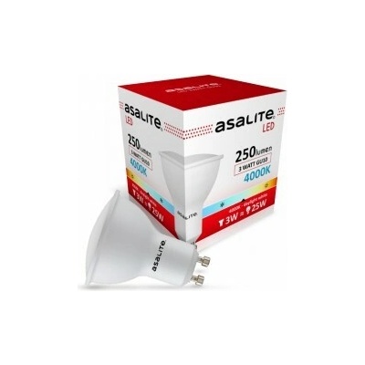 Asalite ASAL0048 LED bodová žiarovka GU10 3 W mliečna K 4000