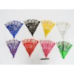 Fisher Price AST. FAN x 12, glitter, 8 col. , fol