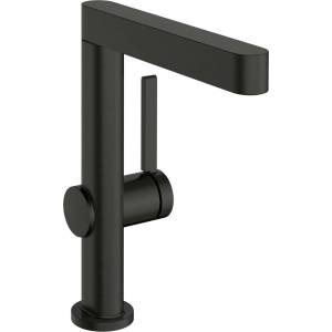Hansgrohe Finoris - Смесител за умивалник, с изход Push-Open и въртящ се чучур, черен хром 76060340 (76060340)