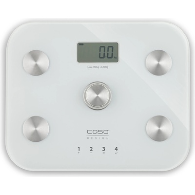 CASO Design Дигитален кантар захранван от кинетична енергия CASO BodyEnergy Fit, 150кг, Анализ на тялото, LCD Дисплей, Бял (CAS.3417)