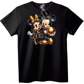 NOONEBRAND Тениска Mickey & Minnie Златно Диско - 2XL, White