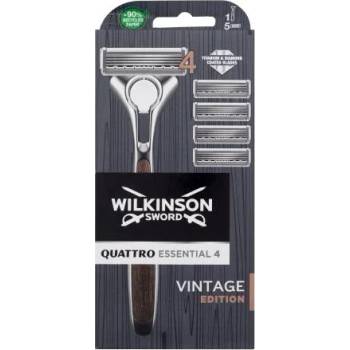 Wilkinson Sword Quattro Essential 4 Vintage Edition комплект: самобръсначка 1 бр + резервни ножчета 4 бр за мъже