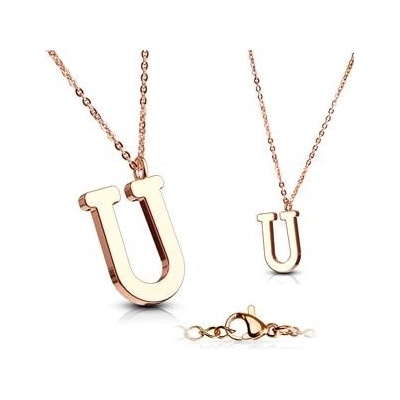 Šperky4U Zlacený ocelový řetízek s přívěškem iniciála OPD0231-U