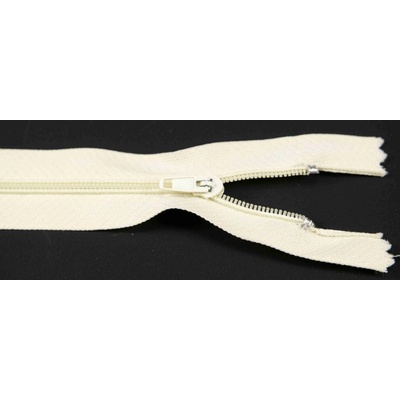 Nedeliteľný jemný plastový špirálový zips (veľkosť číslo 3) rôzne farby - dĺžka 12 cm - 60 cm 65 cm Mliečna