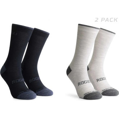 Rogelli Funkčné zimné ponožky MERINO 2 páry modré + šedé