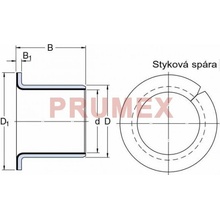 KU 1412F pouzdro kluzné přírubové, ocel-PTFE/Pb