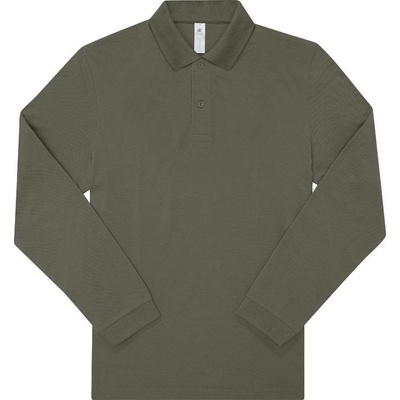 B&C My polo 180 LSL Piqué polo s dlouhým rukávem camo zelená