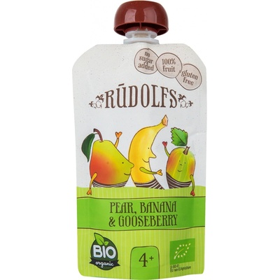 Rudolfs BIO kapsička hruška banán angrešt 110 g