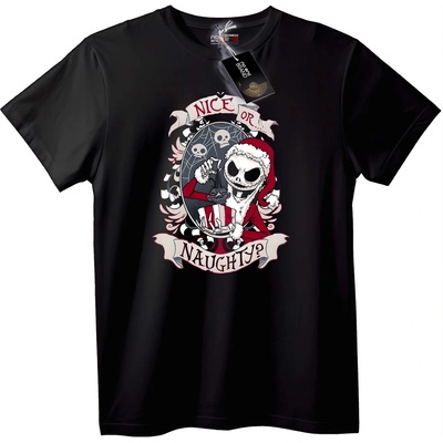 NOONEBRAND Тениска Jack Skellington добро или лошо - 2XL, Black