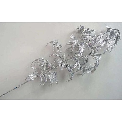 Magic Home Vianočná vetvička 74 cm strieborná